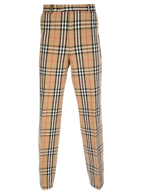 burberry check mens trousers